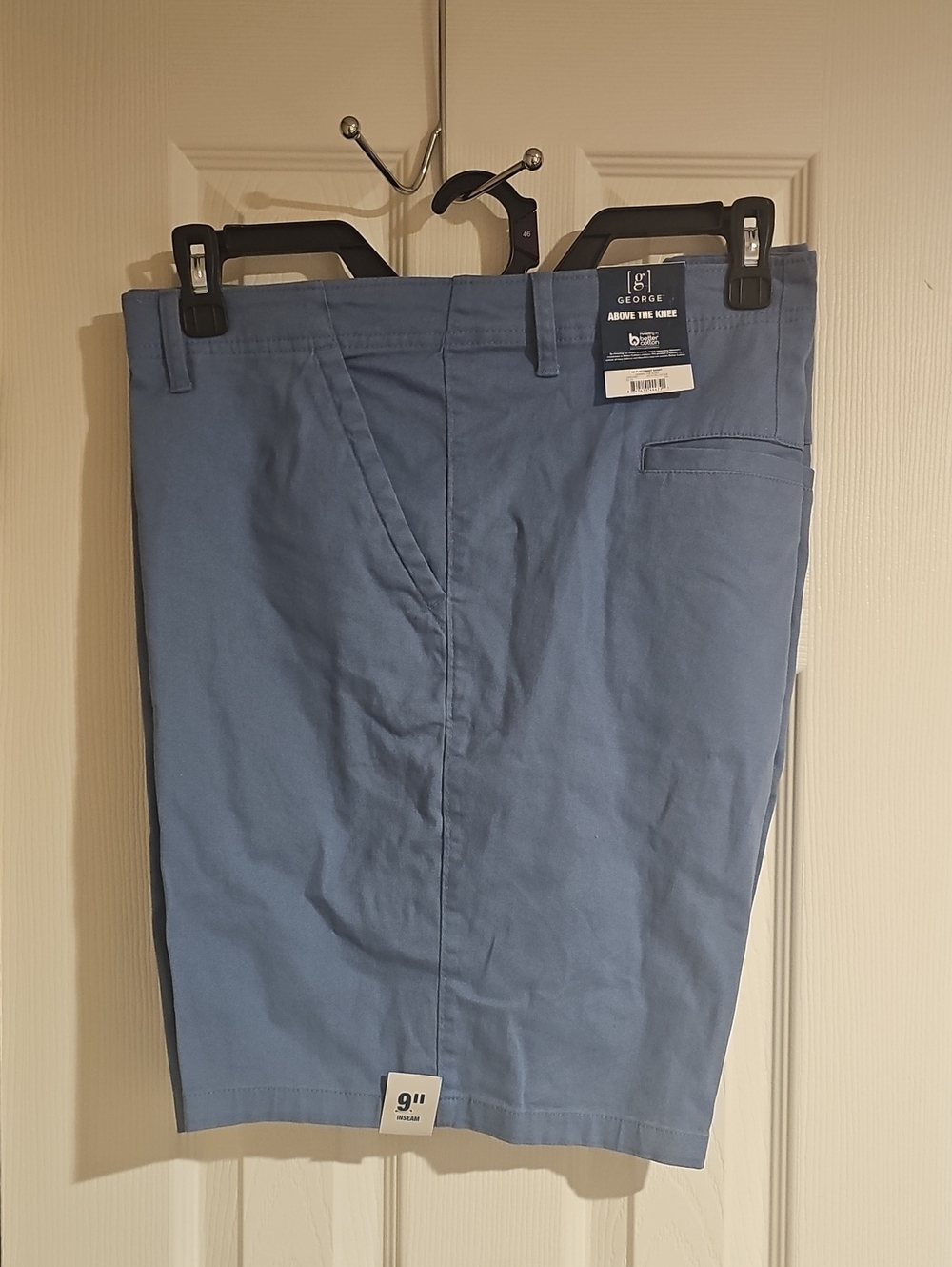 George Big Men's Size 46 Flat Front Shorts, 9" Inseam, Blue New